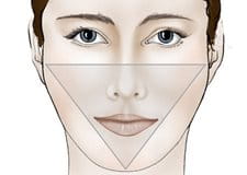 Il triangolo della bellezza presentato nell'immagine di un volto di donna